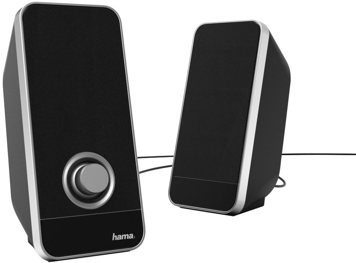 Hama 2.0 Datorhögtalare Sladd 6 W Svart, Silver