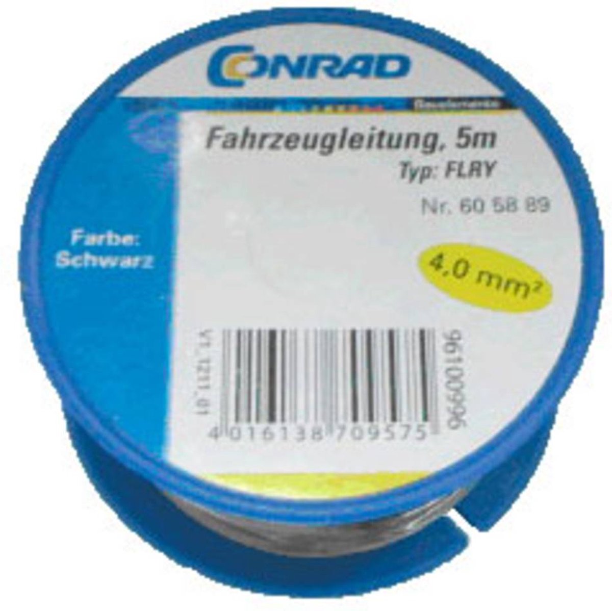 Conrad Components 605889 Fordonsledning FLRY-B 1 x 4 mm² Svart 5 m