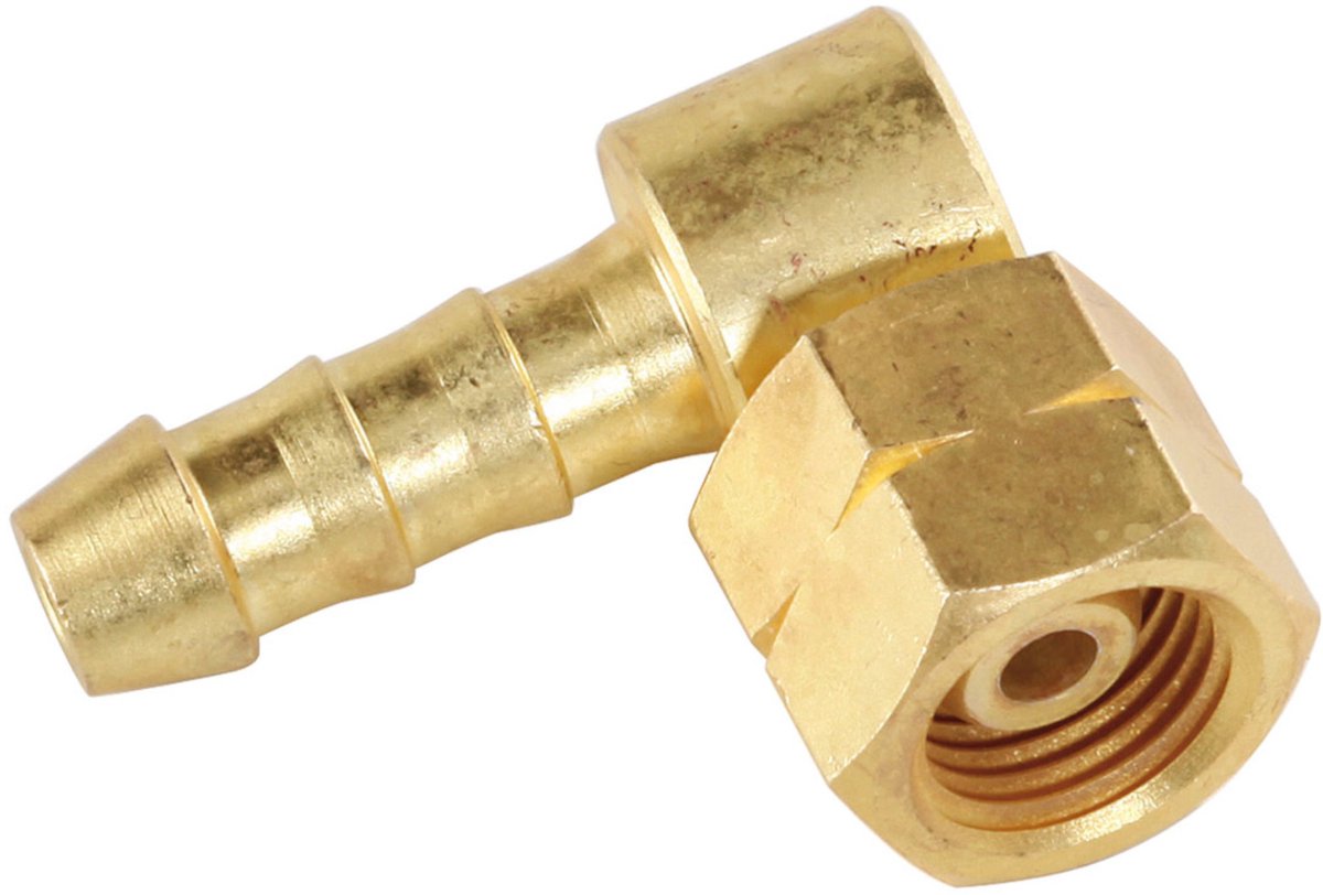 Meva 1/4'' LH Angle Connector Adapter for 8x15mm Gas Hose Connection
