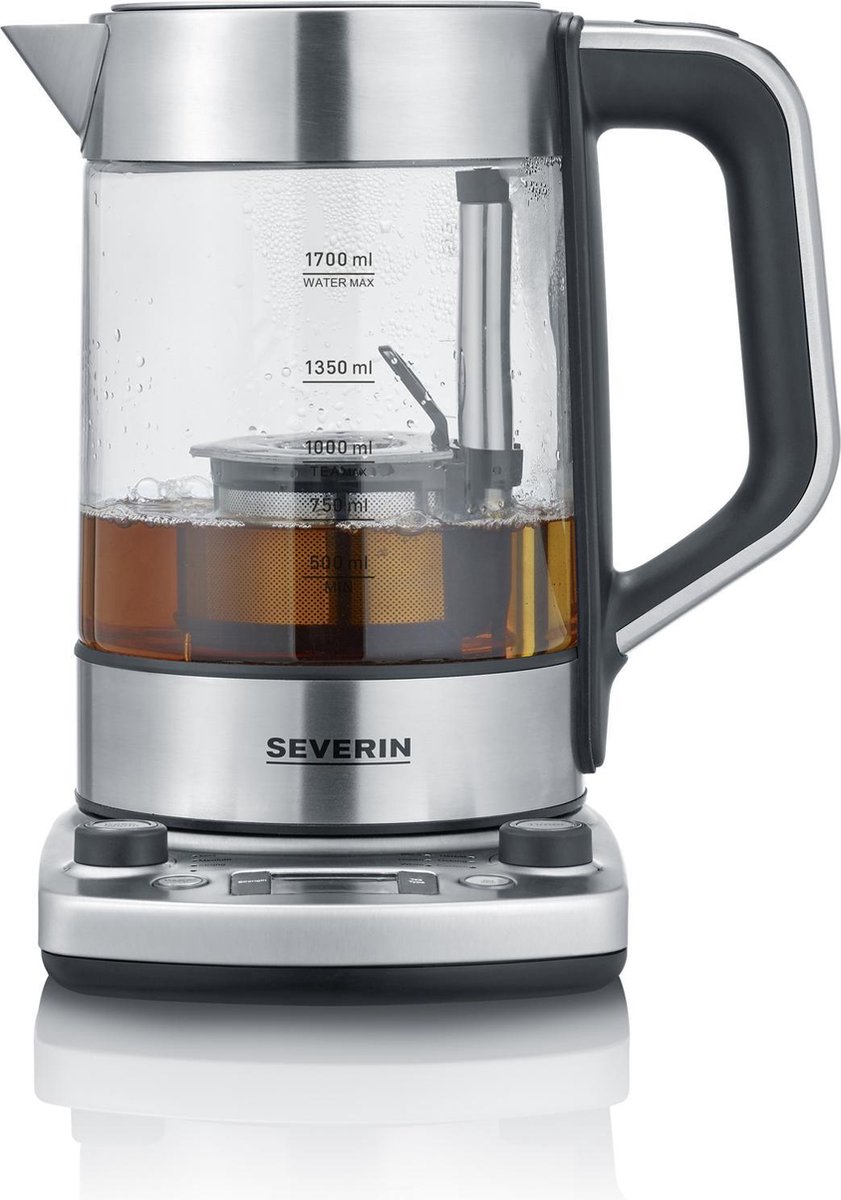 Severin 3422 Vattenkokare sladdlös, Överhettningsskydd Rostfritt stål (borstat) Kapacitet: 1.7 l