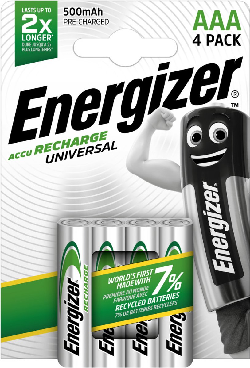 Energizer Universal HR03 Laddbart batteri AAA (R03) NiMH 600 mAh 1.2 V 4 st