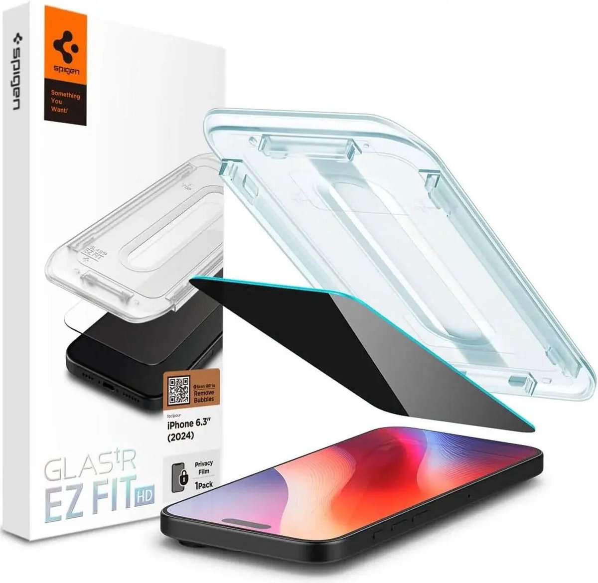 Spigen Glass tR EZ Fit HD (Privacy) 1 Pack - Transparency - iPhone 16 Pro