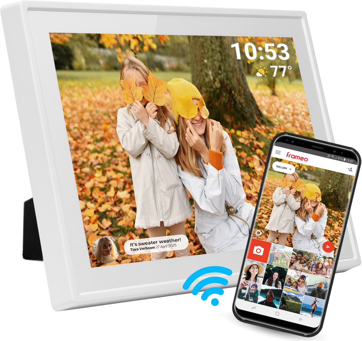 Denver PFF 1021 Digital WiFi-bildram 25.7 cm 10.1 tum EEK: C (A - G) 1280 x 800 Pixel 16 GB Vit