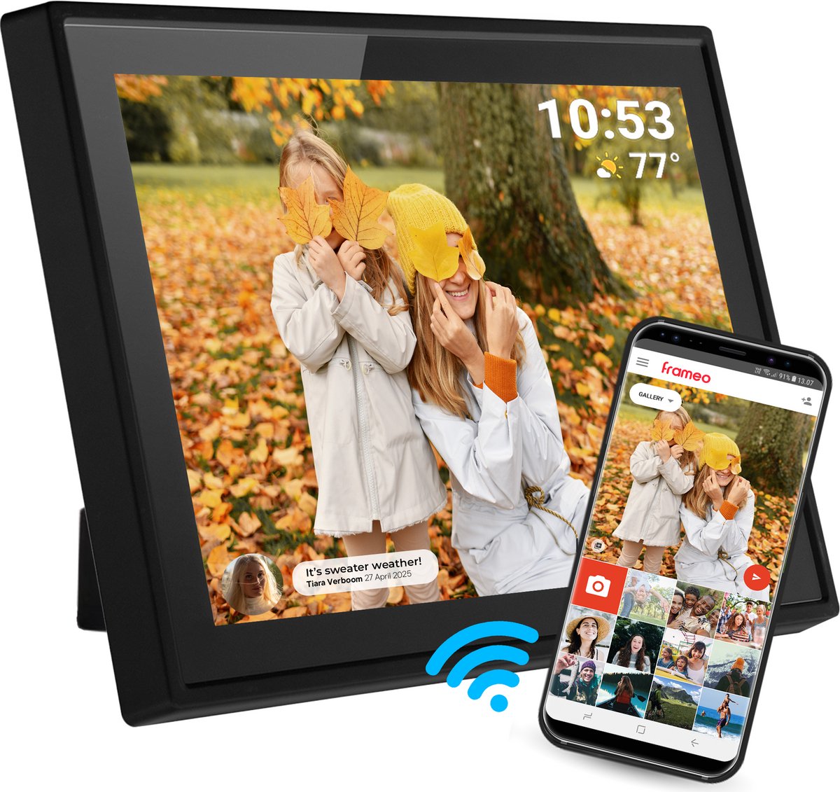 Denver PFF 1021 Digital WiFi-bildram 25.7 cm 10.1 tum EEK: C (A - G) 1280 x 800 Pixel 16 GB Svart