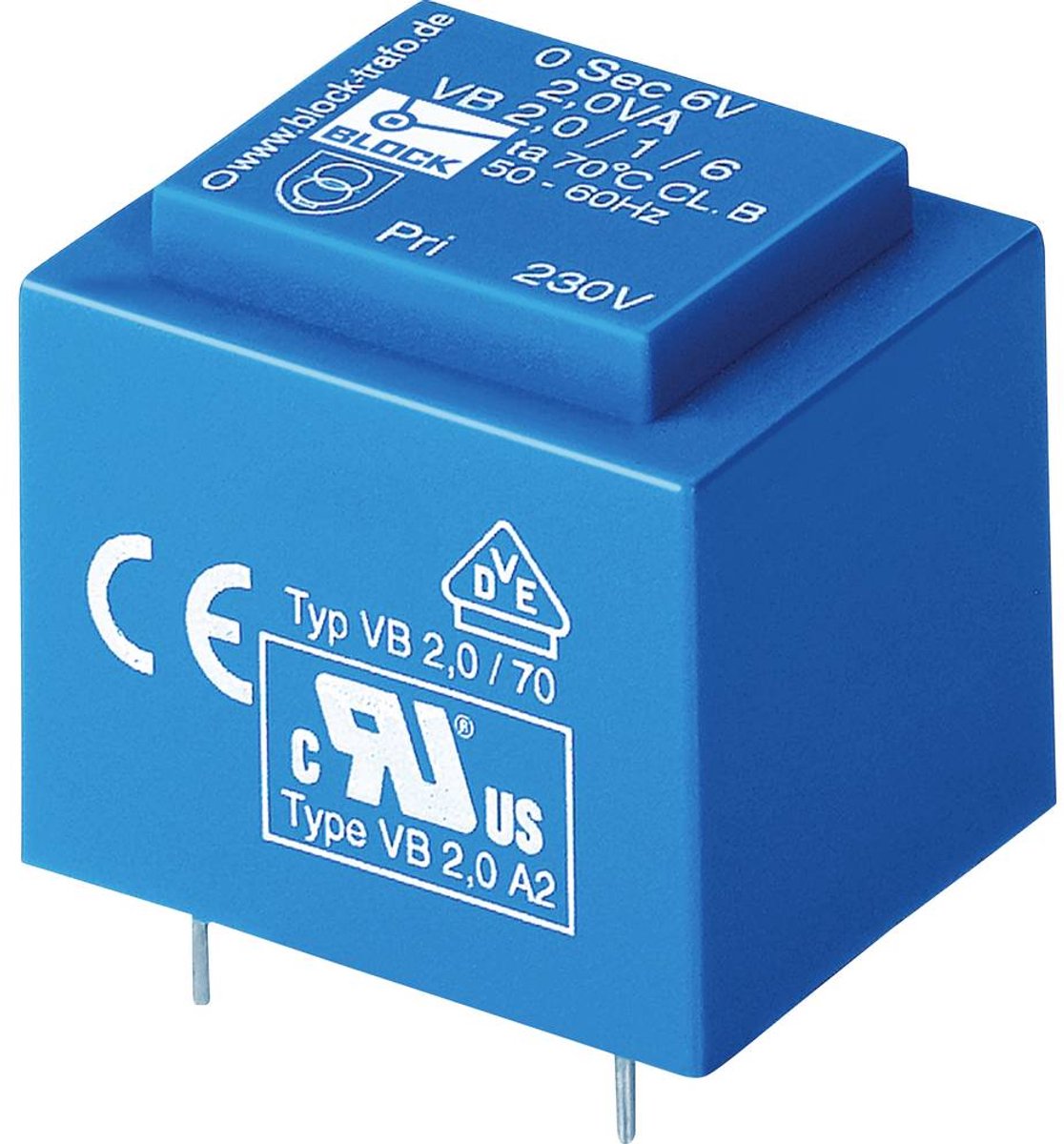 BLOCK VB 2,8/1/9 Kretskortstransformator 1 x 230 V 1 x 9 V/AC 2.80 VA 311 mA