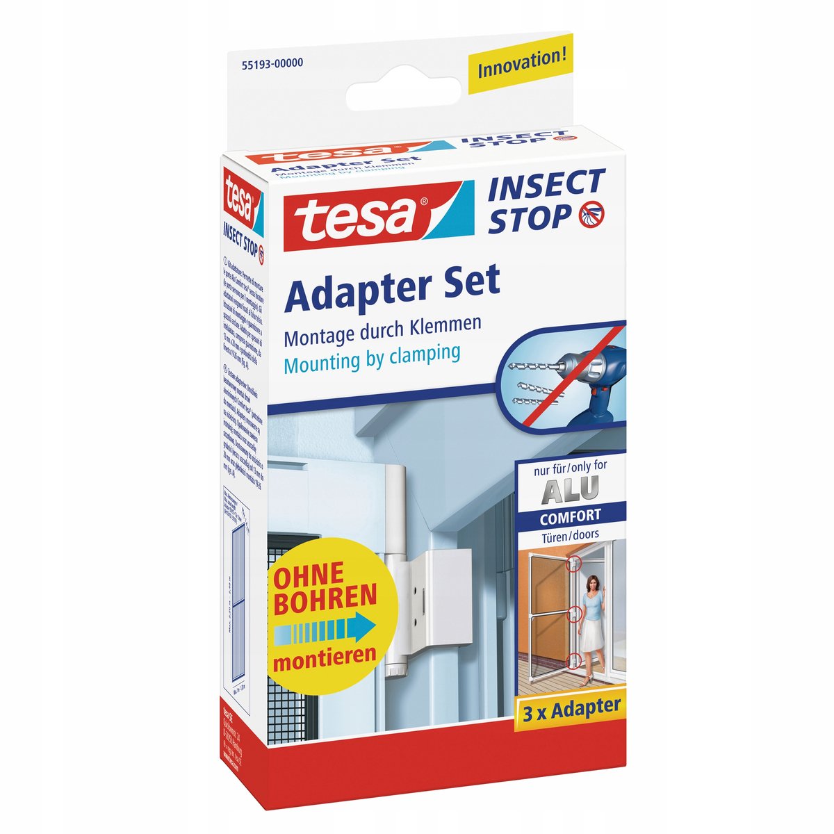 tesa 55193-00 Adapter Alu Comfort Passar till följande märken Tesa Tesa Flugnät 3 st