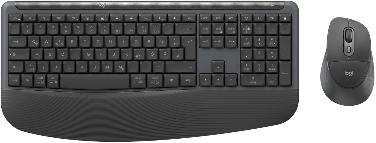 Logitech Signature Comfort Plus Combo MK880 for Business (Graphite) - Tastatur & Mus sæt - Tysk - Grå