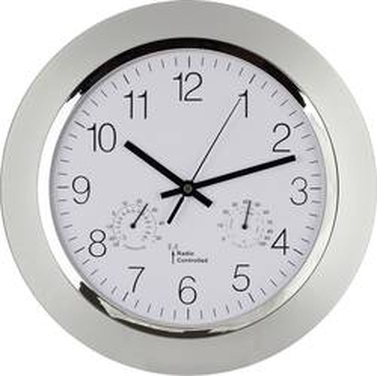 EUROTIME 56004 DCF Väggklocka 34 cm x 34 cm x 34 cm x 50 mm x 50 mm Silver