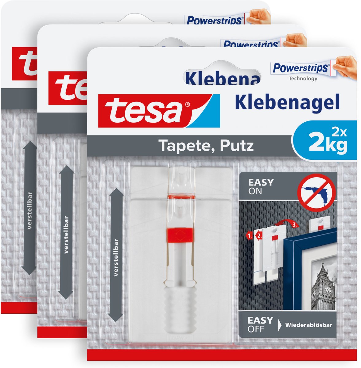 tesa 77777 Justerbar klisterspik Vit