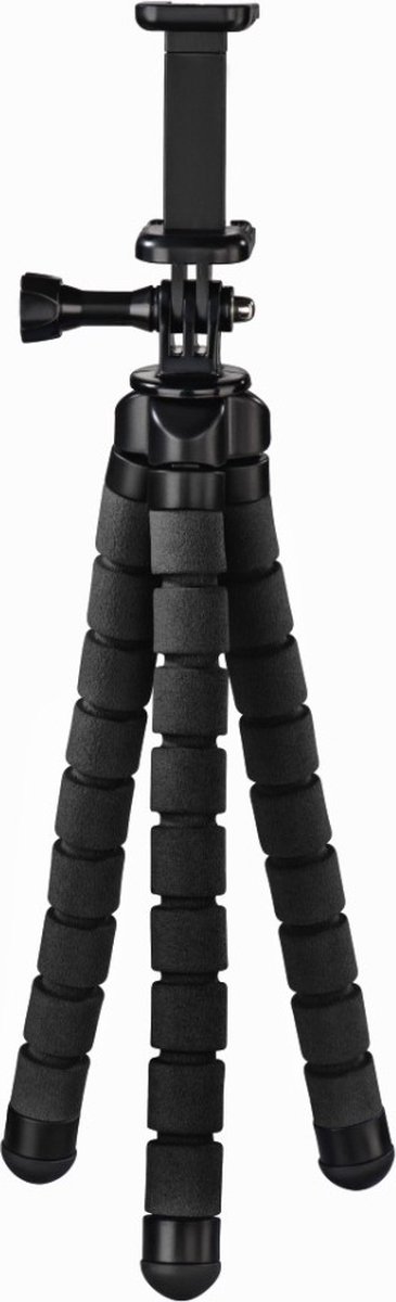 Hama Trebensstativ 1/4  Arbetshöjd=9 - 26 cm Svart för Smartphone & GoPro
