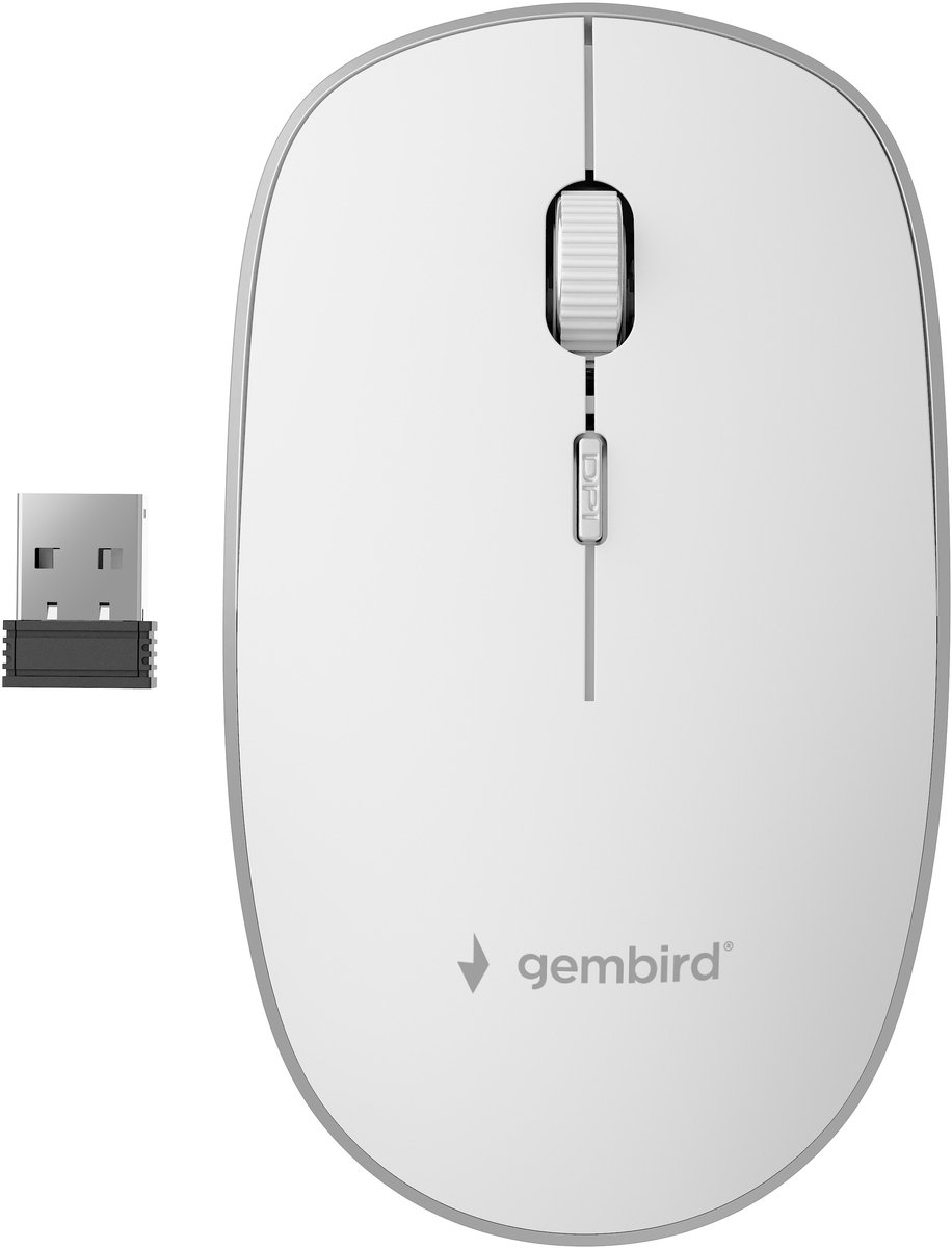 Gembird Wireless optical mouse 4B-01 - Mus - Optisk - 4 knapper - Hvid