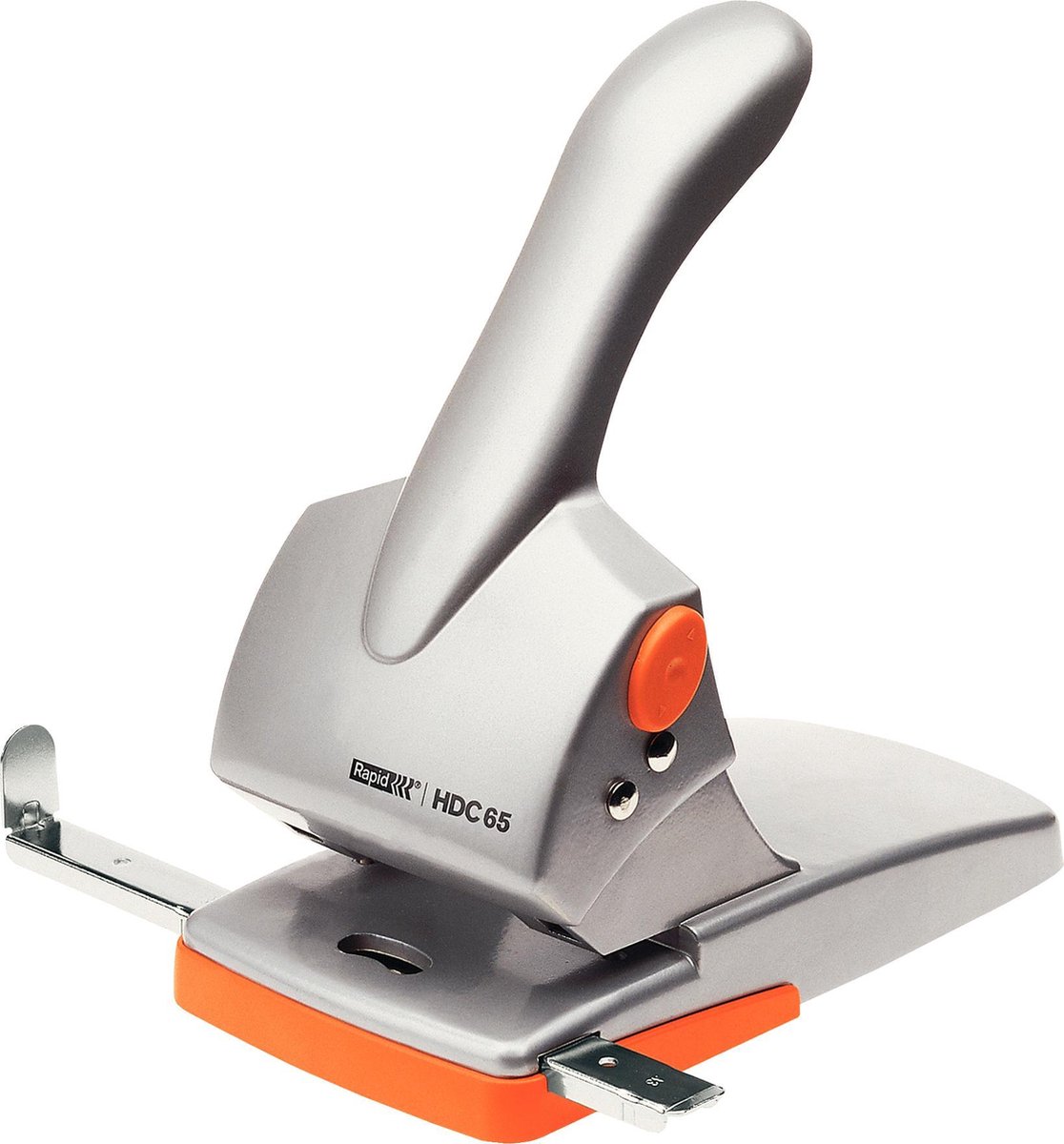 Rapid Hulapparat Fashion HDC65 Heavy Duty, 2-huls 65 ark Sølv/orange