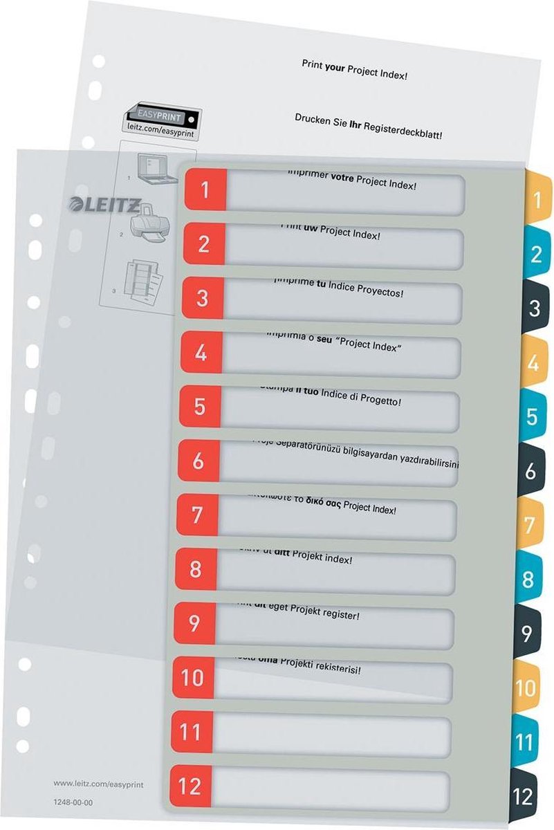 Leitz Cosy 1-12 printbart register, PP