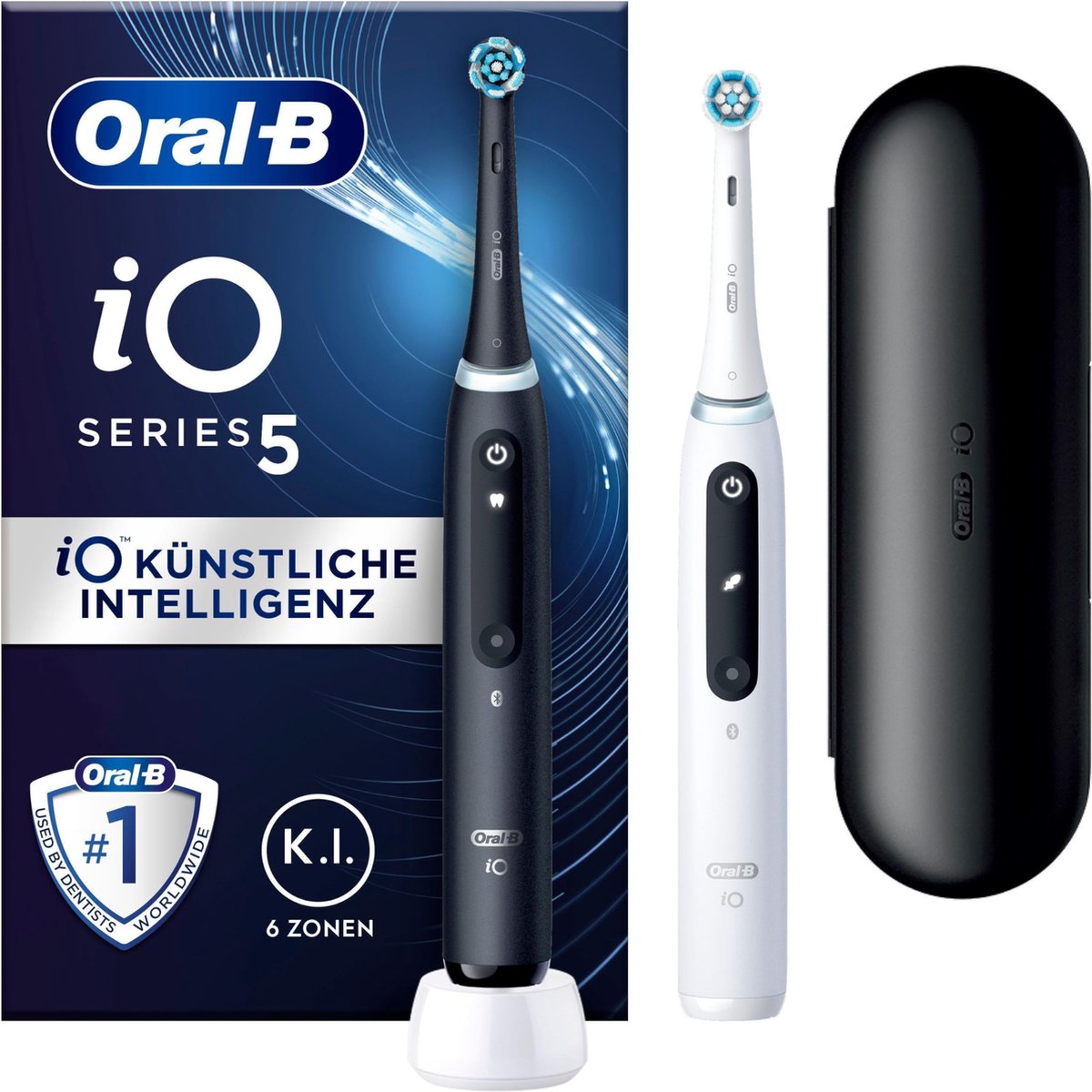Oral-B iO Series 5 Duo 415121 Eltandborste Svart, Vit