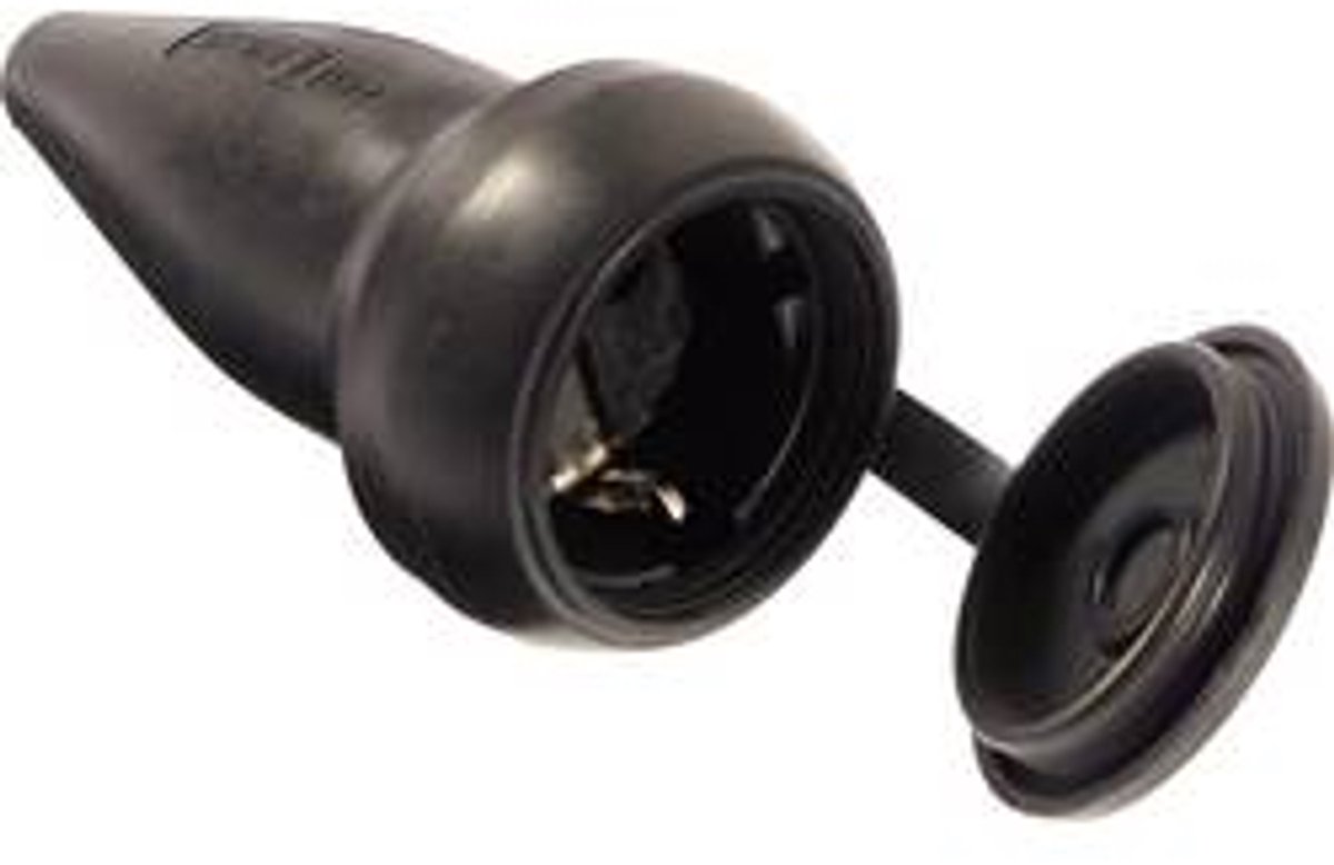 AS Schwabe 60417 Skarvuttag Massiv gummi 230 V Svart IP44
