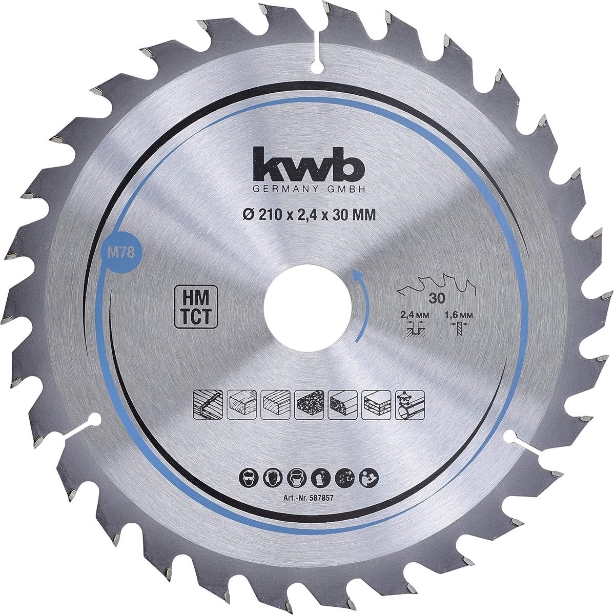 kwb 587857 Hårdmetall cirkelsågklinga 210 x 30 mm 1 st