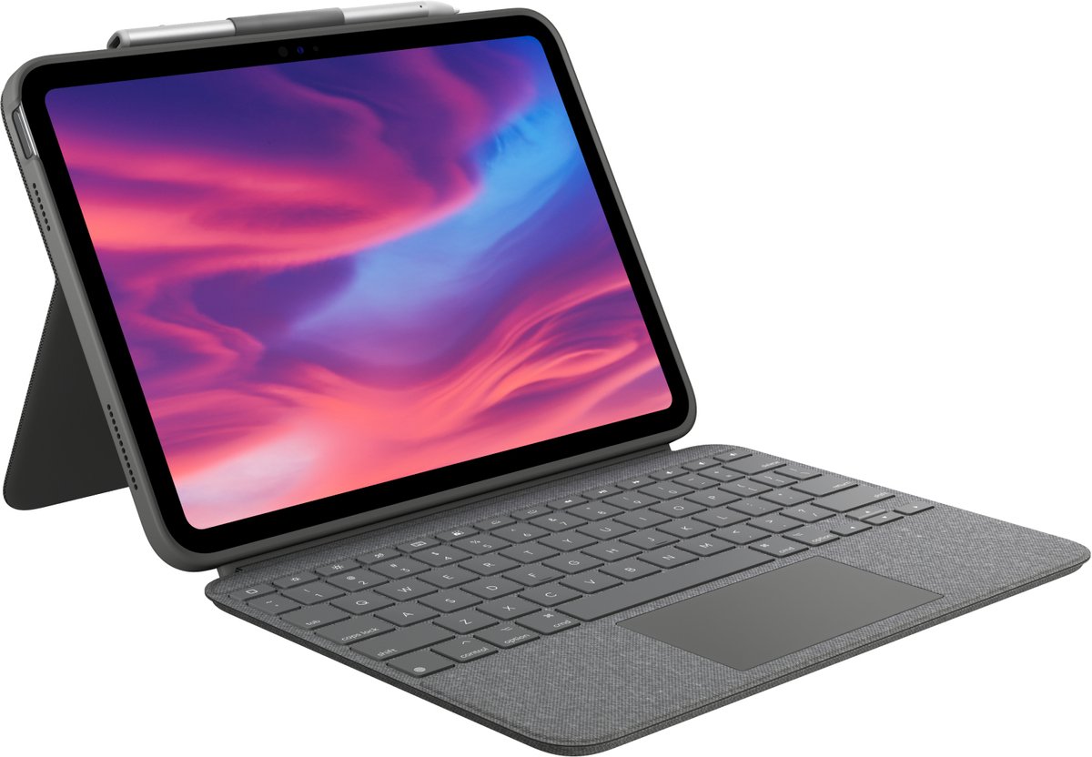 Logitech Combo Touch for iPad 10.9" (10th gen) - Oxford Grey - UK - Tastatur & Folio sæt - Engelsk - UK - Grå