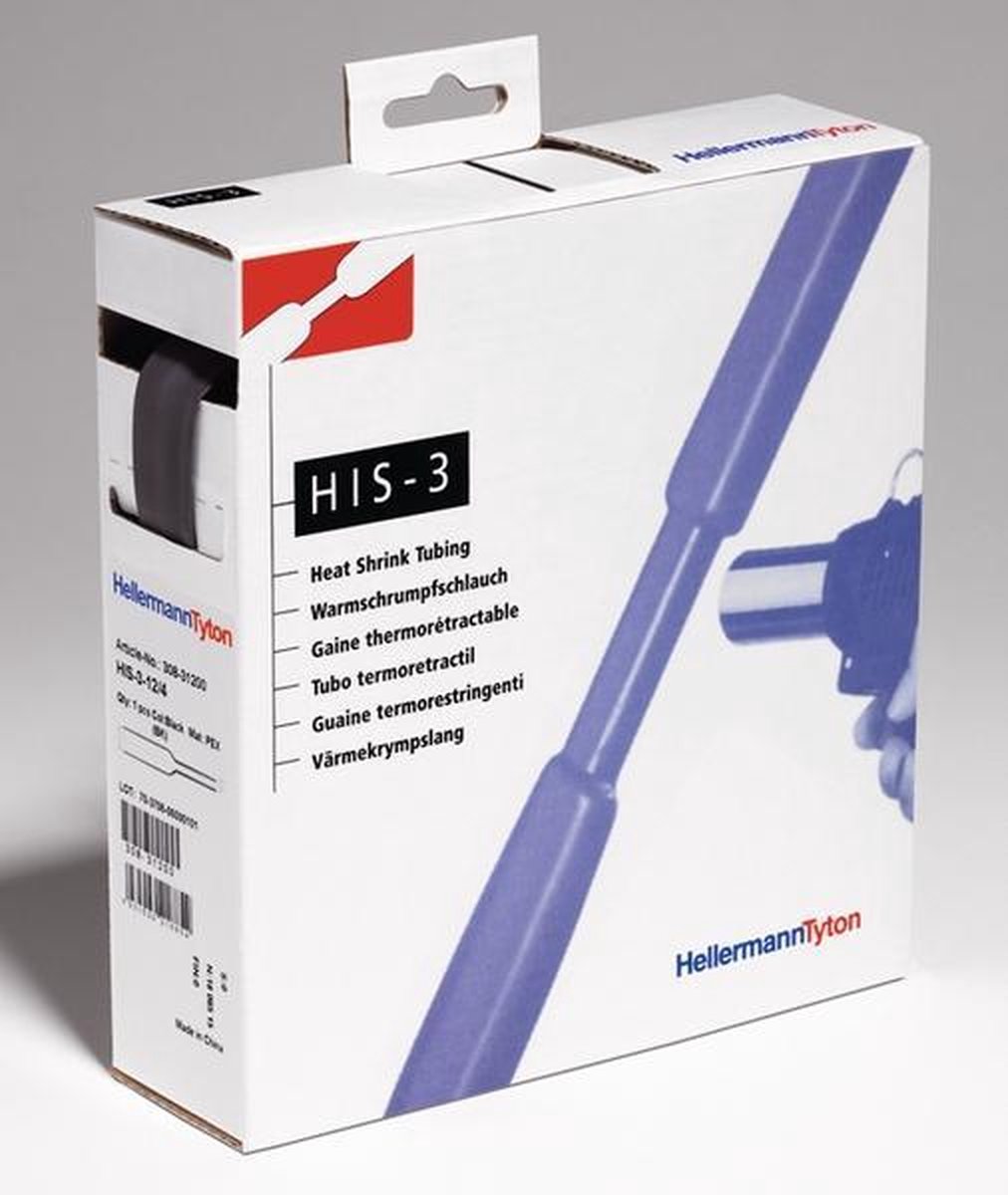 HellermannTyton 308-32400 Krympslang utan lim Svart 24 mm 8 mm Krympförhållande:3:1 3 m