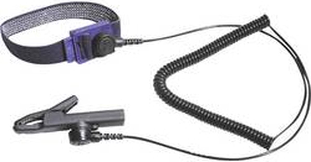 BERNSTEIN Tools for Electronics 9-342 ESD-handledsband Svart inkl. jordningskabel Tryckknapp 3 mm, Tryckknapp 10 mm, Krokodilklämma