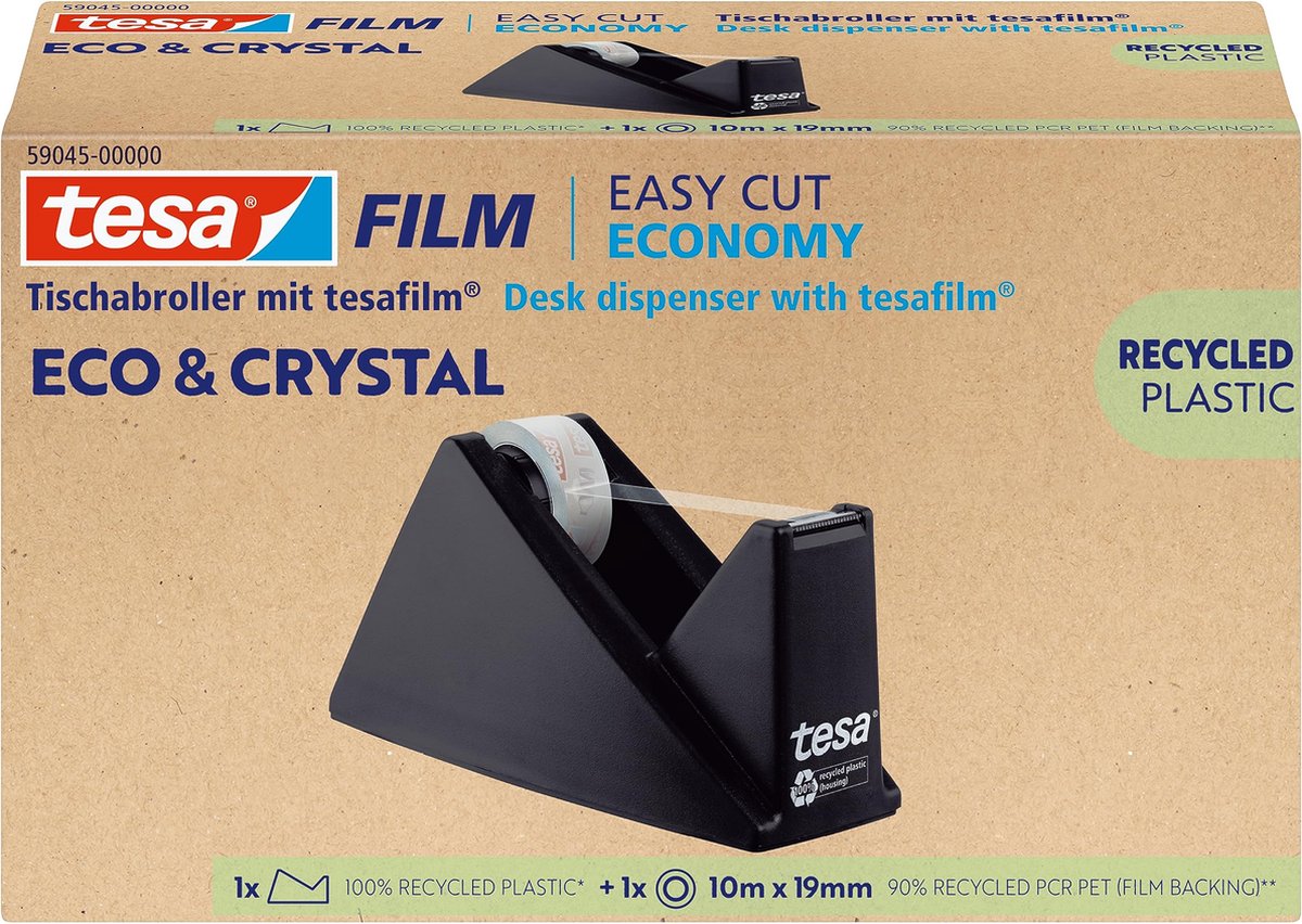 tesa ECO & CRYSTAL 59045-00000-00 Bordsdispenser Svart 1 st