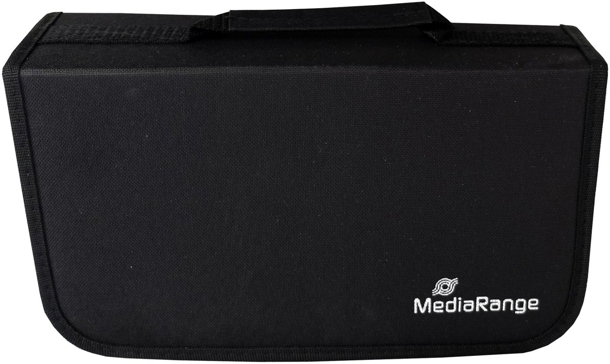 MediaRange CD-väska 96 CDs/DVDs/Blu-rays Nylon Svart 1 st (B x H x D) 28.9 x 8.8 x 16.8 mm BOX55