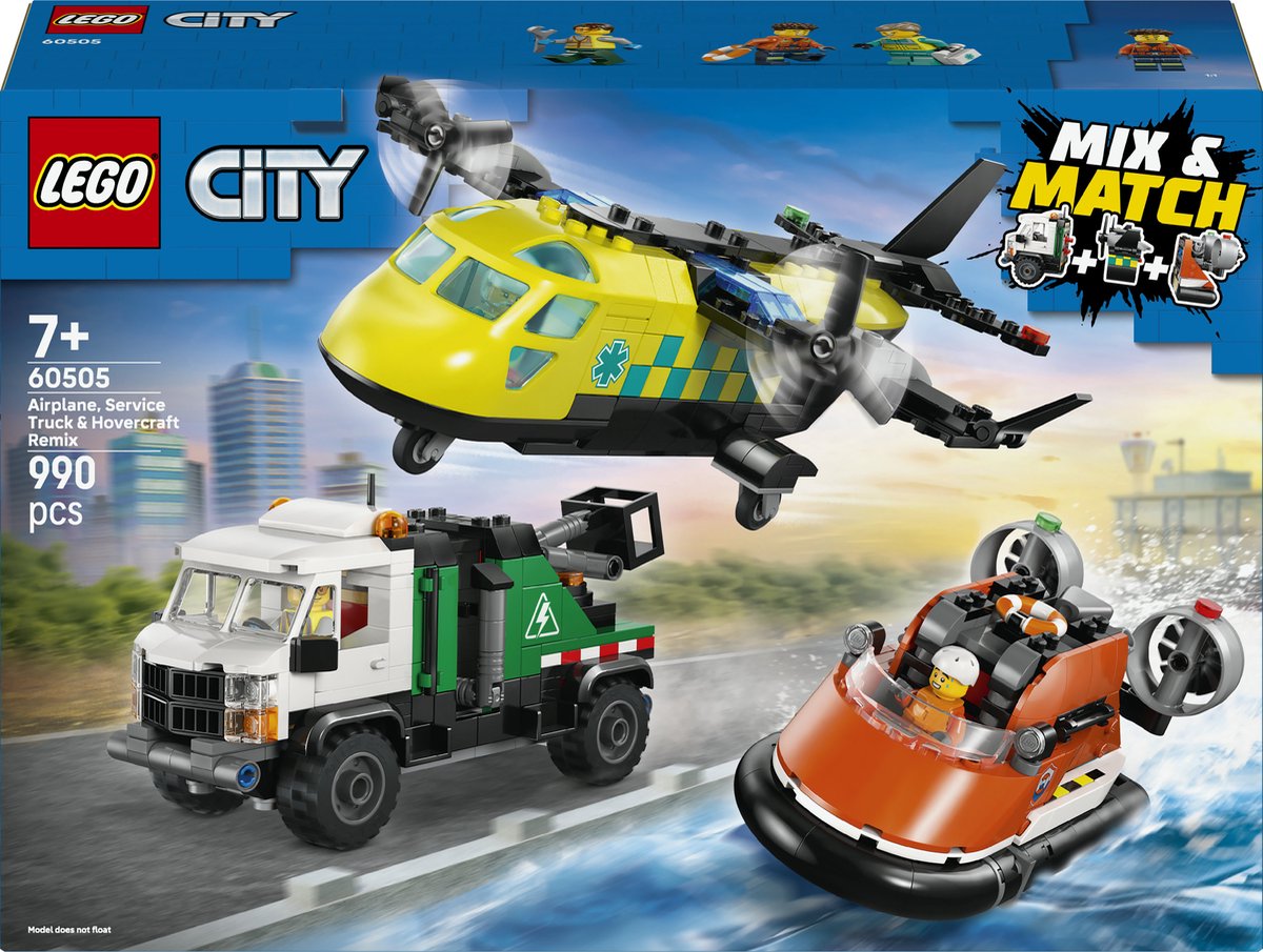 LEGO® CITY 60505 Kombiset med flygplan, underhållsfordon och svävare (60505)