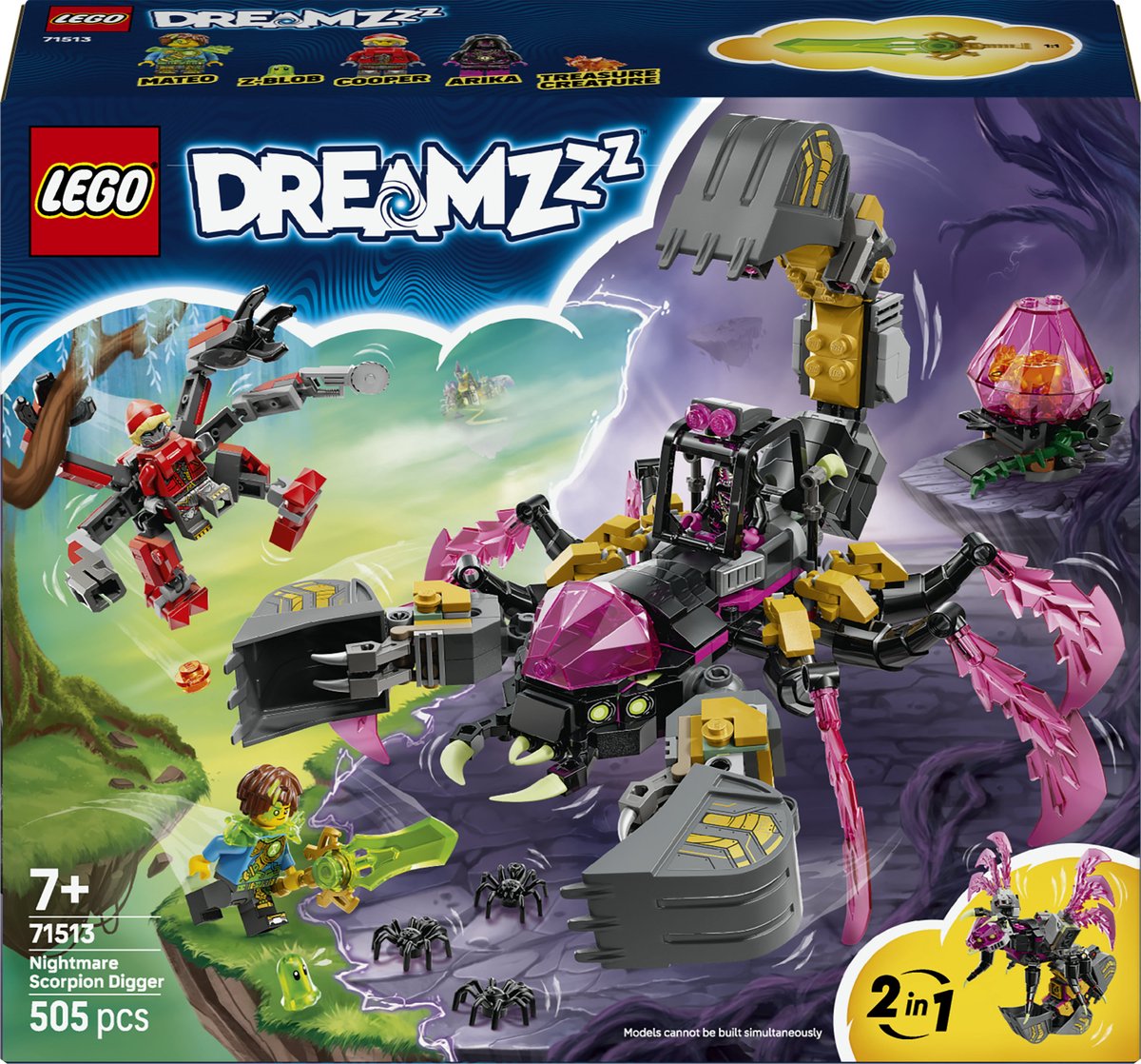 71513 LEGO® DREAMZZZ Mardröm-Skorpionbagger (71513); byggleksaker