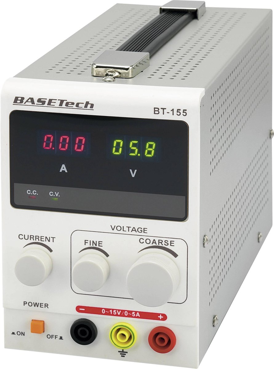 Basetech BT-155 Laboratorieaggregat, justerbar 0 - 15 0 - 5 A 75 W Antal utgångar 1 x