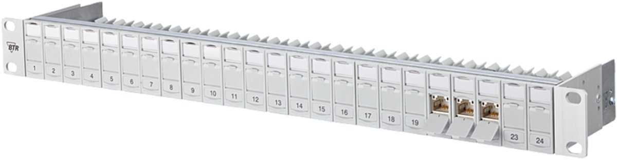 Metz Connect 130B11P0-E 26 + 2 Port Nätverk Patchpanel 483 mm (19) CAT 6A 1 U Grå Bestyckad