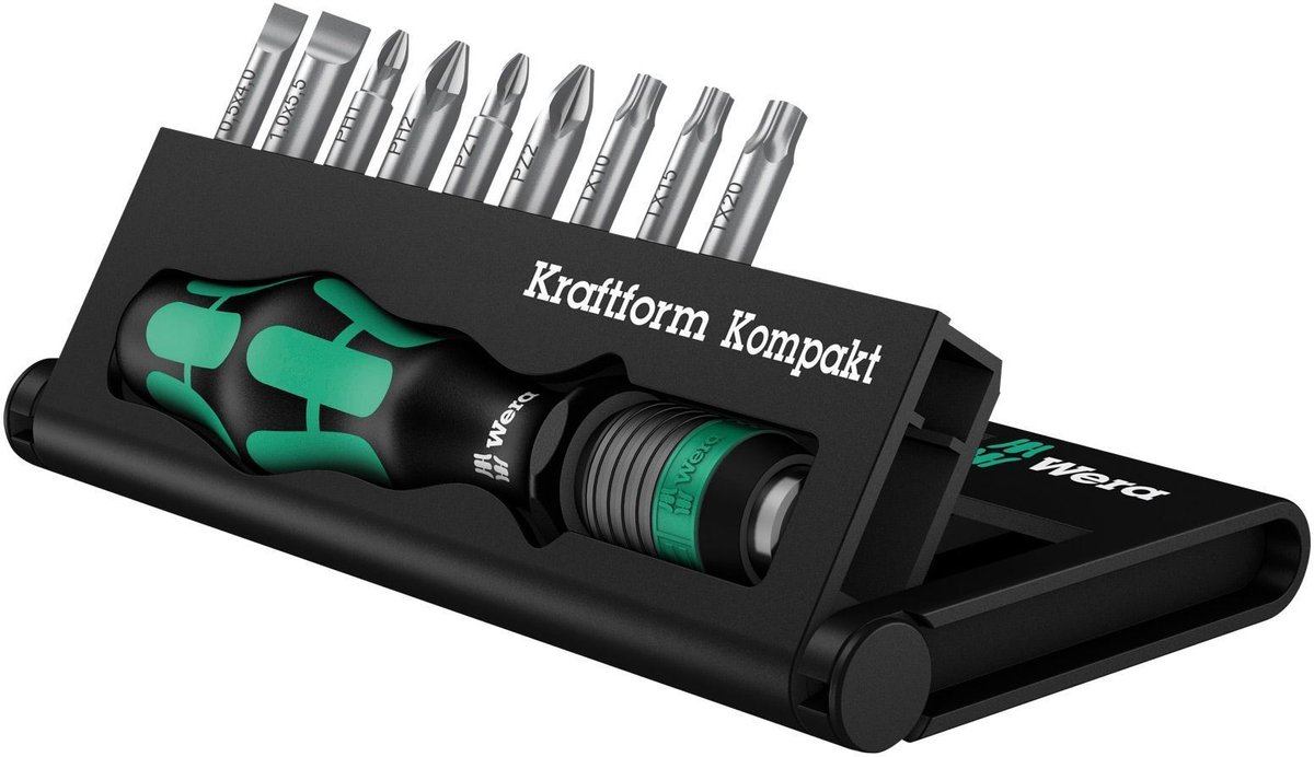 Wera Kraftform Kompakt 10 05056653001 Bit-Set 10 delar Spår, Stjärnspår Phillips, Stjärnspår Pozidriv, Inner-TORX