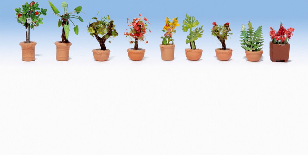 NOCH 14082 Prydnadsväxter i stora blomkrukor Färdig modell