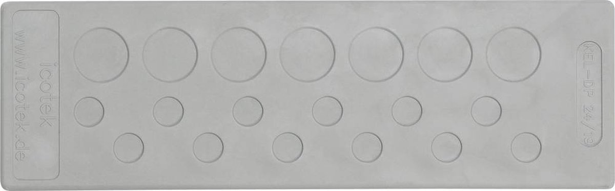 Icotek KEL-DP 24/19 Kabelgenomföringsplatta Kläm-Ø (max.) 12.1 mm Elastomer Grå 1 st
