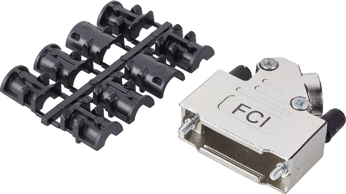 FCI D-SUB 8655MHRA1501KLF D-sub hölje Antal poler: 15 Zink pressgjutning 45 ° Silver 1 st