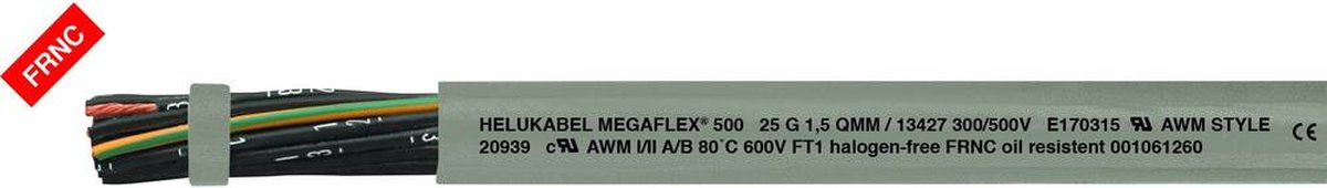 HELU MEGAFLEX® 500 Styrledning 7 G 1 mm² Grå 13399 Metervara