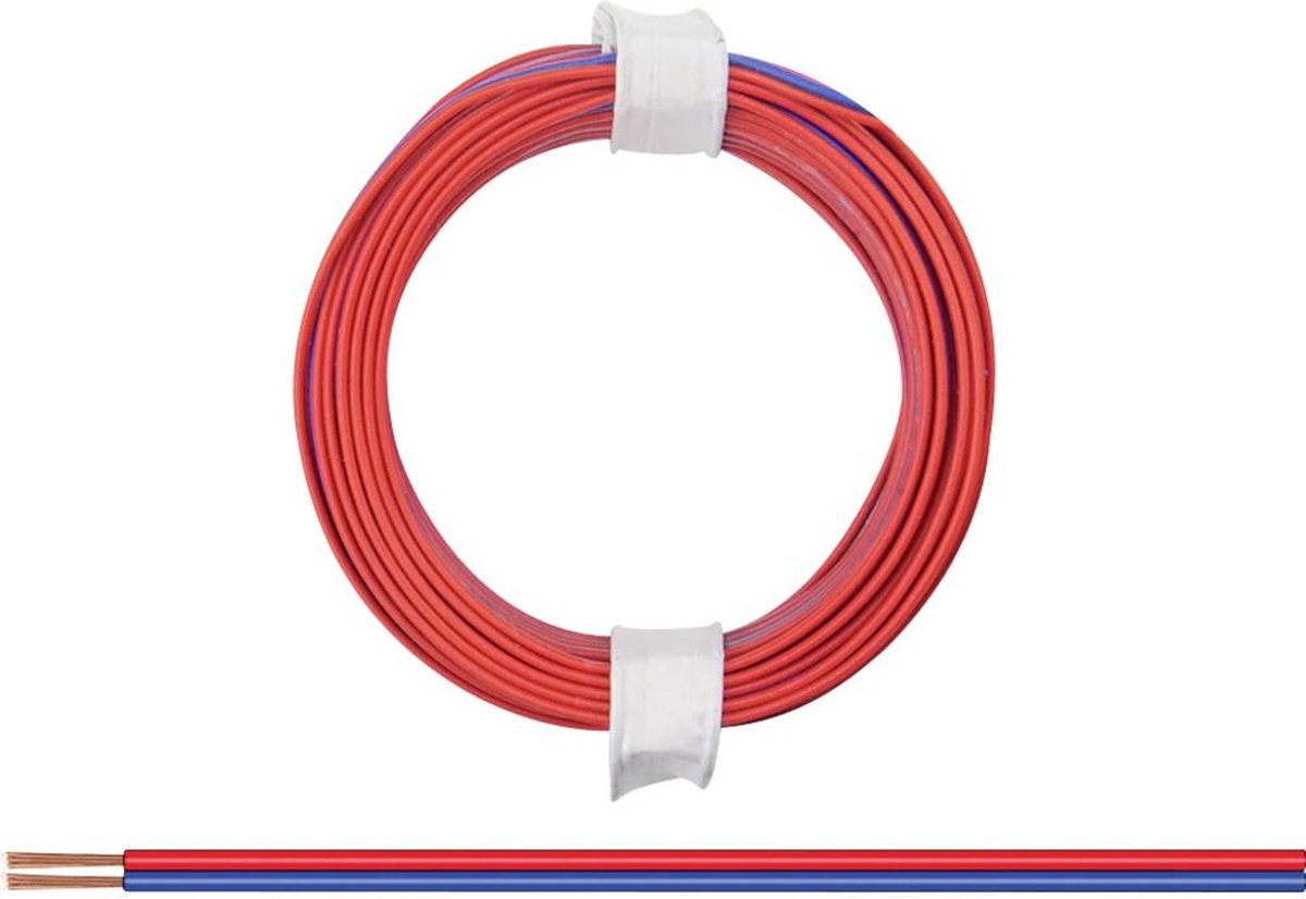 Donau Elektronik 114-02 Flätad kabel 2 x 0.08 mm² Rödblå 5 m