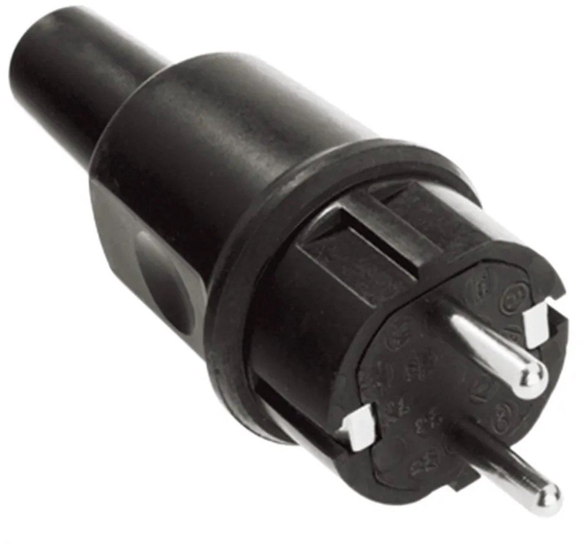 Bachmann 913.173 Stickpropp Gummi, Silikon 250 V Svart IP44