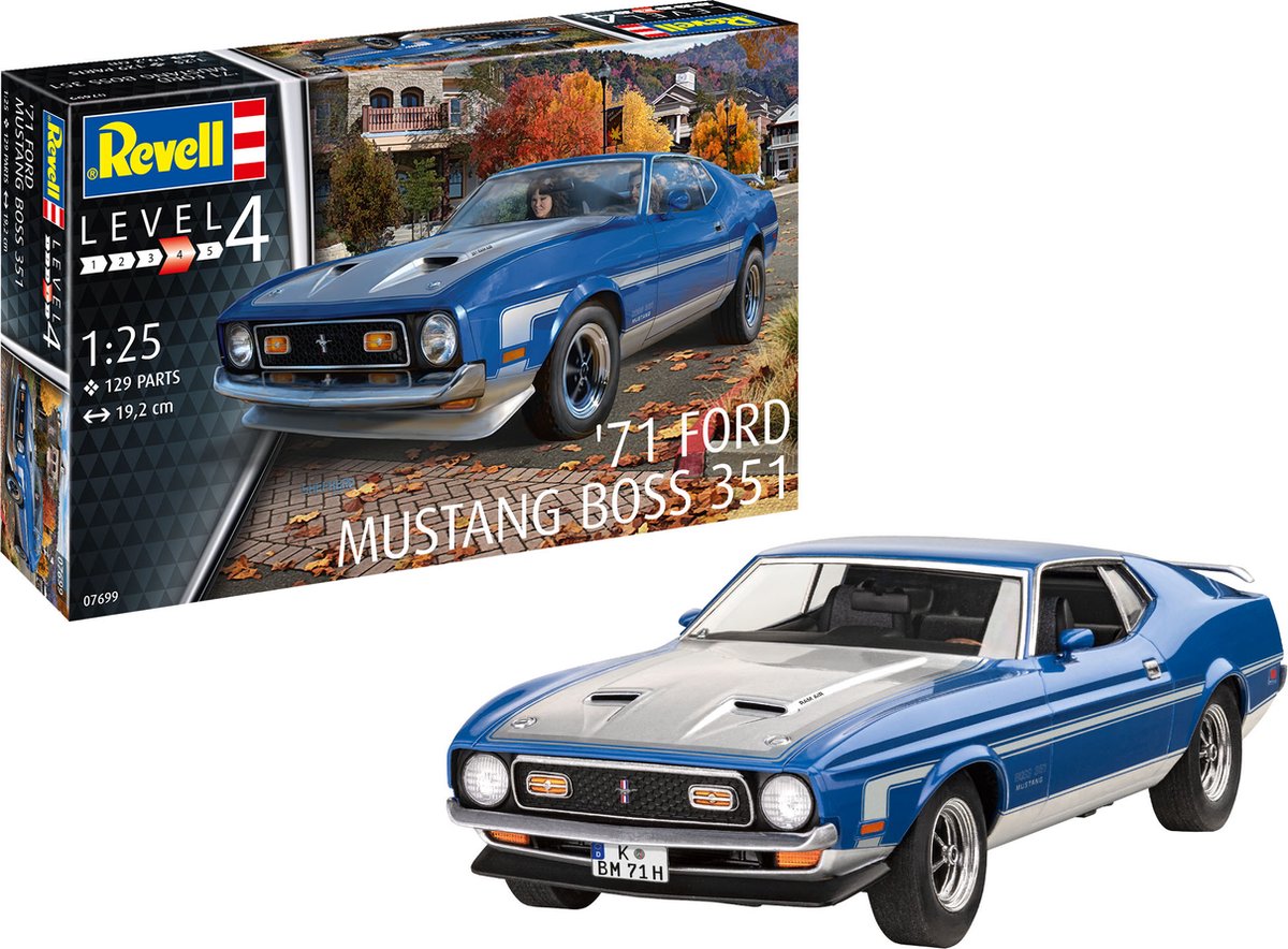 Revell 07699 71 Mustang Boss 351 Bilmodell byggsats 1:25