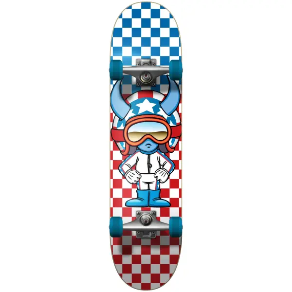 Skateboard Completo Speed Demons Stars Checkers (8" - Azul)