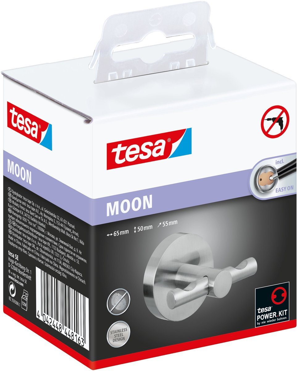 tesa MOON Garderobskrok Silver