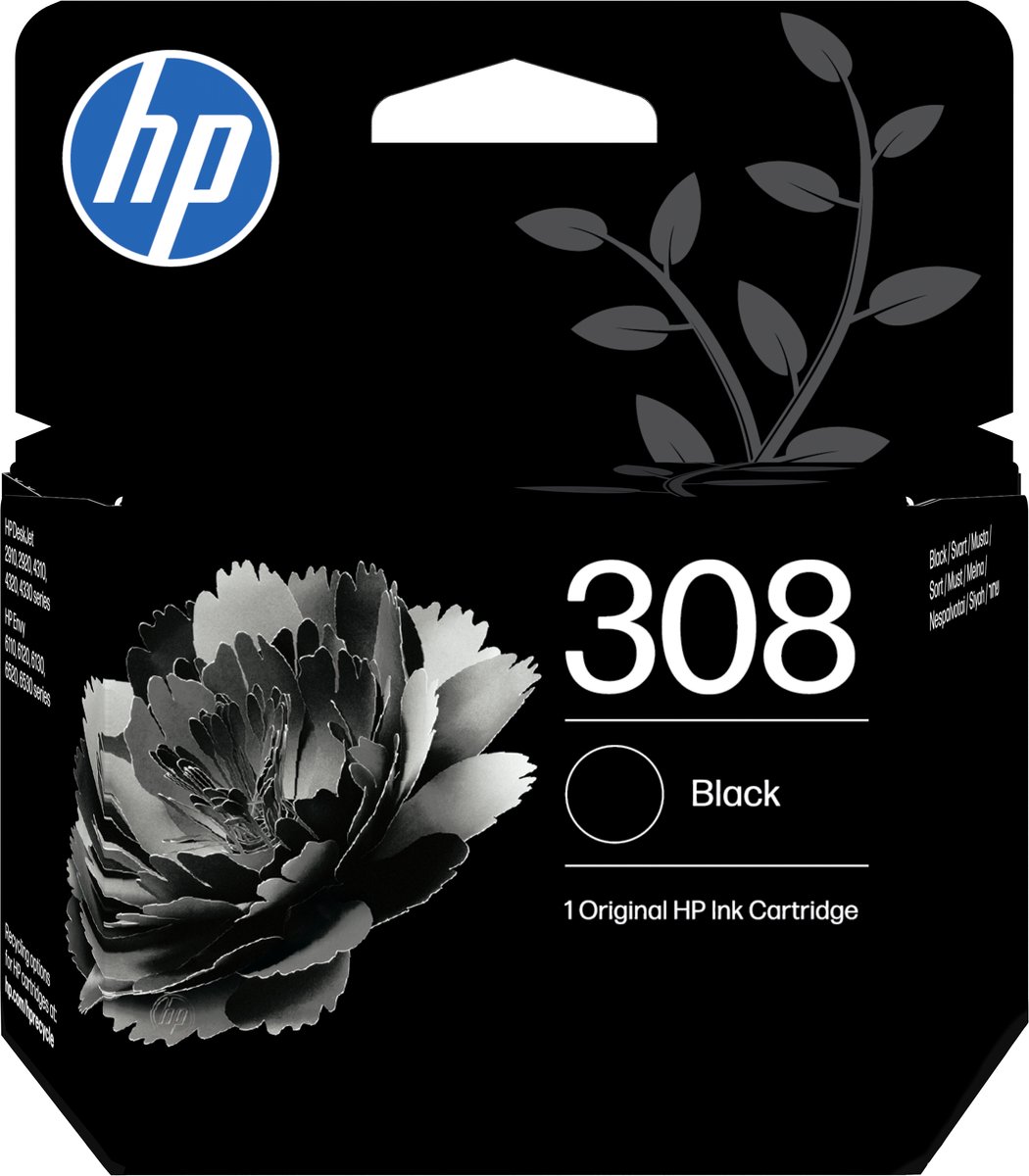 HP Bläck 308 Original Single Svart 7FP21UE