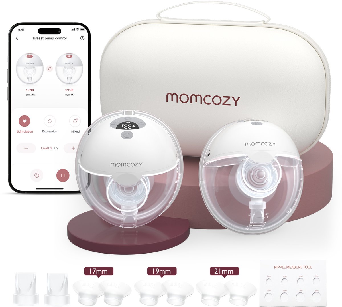 momcozy Utsugningspump för modersmjölk M5 Smart Double BP380-GR71000B00105