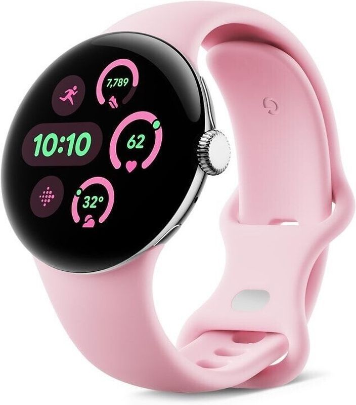 Google Pixel Watch 3 41 mm Poli argent sur bracelet Sport quartz rose - wifi + 4G