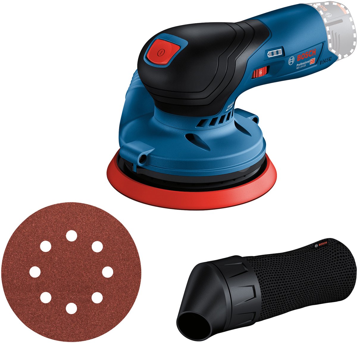 Bosch Professional GEX 12V-125 (C) 0601372101 Excenterslip Batteridriven exkl. batteri/laddare, borstfri 12 V Ø 125 mm