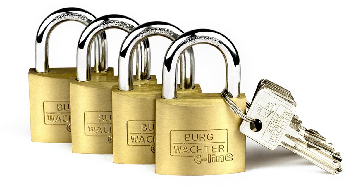 Burg Wächter 6371 Hänglås 30.00 mm Lika låsning Mässing Nyckel