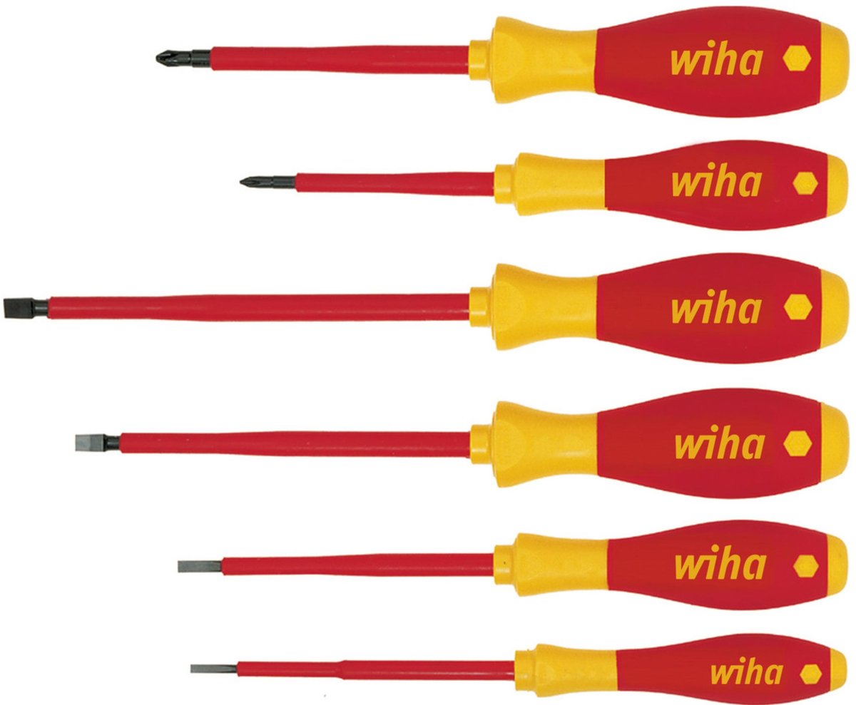 Wiha Wiha SoftFinish electric 320N - Schraubendrehersatz Skruvmejsel set VDE 6 delar Spår, Stjärnspår Phillips