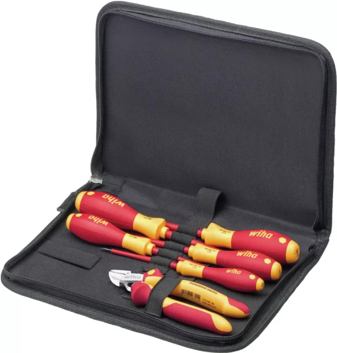 Wiha VDE-Schraubendrehersatz mit Seitenschneider 6tlg in Tasche 33969 Verktygsset Elektriker i ficka 6 delar