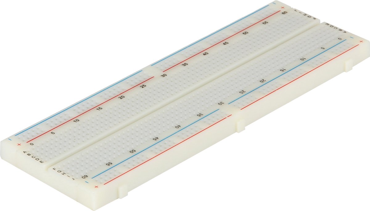Joy-it Breadboard 830 Kopplingsdäck Totalt antal poler 830 (L x B) 16.5 cm x 5.5 cm 1 st