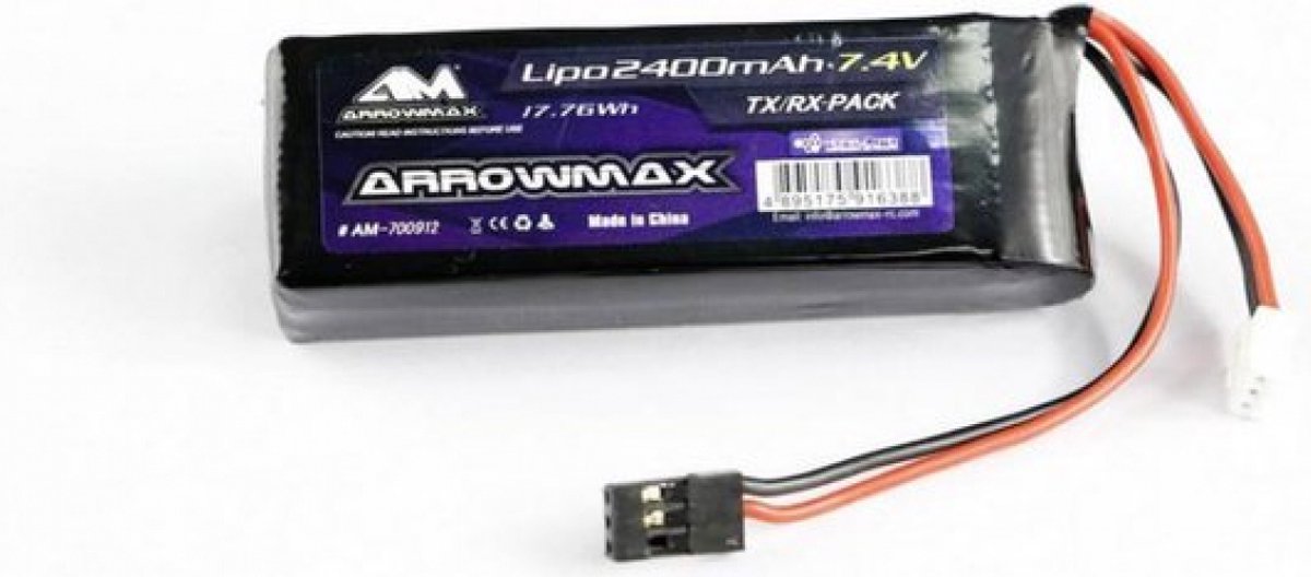 ArrowMax Modellbygge-mottagarbatteri 7.4 V 2400 mAh Stick JR