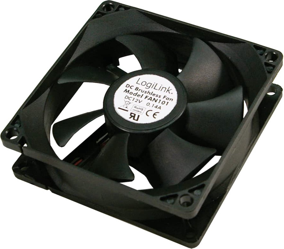 LogiLink FAN101 Chassi-fläkt Svart (B x H x D) 80 x 80 x 25 mm