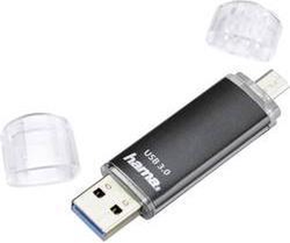 Hama USB-minne Mobil/Tablet Svart 64 GB USB 3.2 Gen 1, Micro USB 2.0
